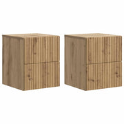 Mobiletto da notte a muro con cassetto 2 pcs Rovere Artigianale 898484