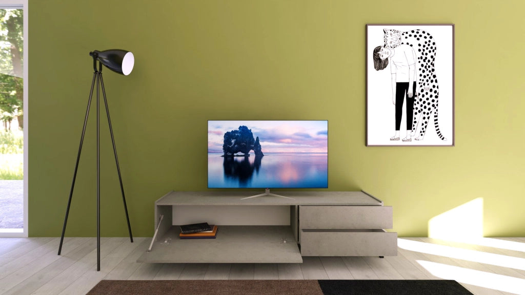 Mobile TV 1 ribalta 2 Cassetti 160x42x40 cm Solaria Cashmere