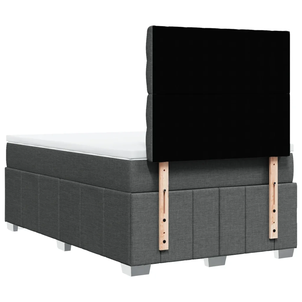 Giroletto a Molle con Materasso Grigio Scuro 120x200 cm Tessuto 3293943
