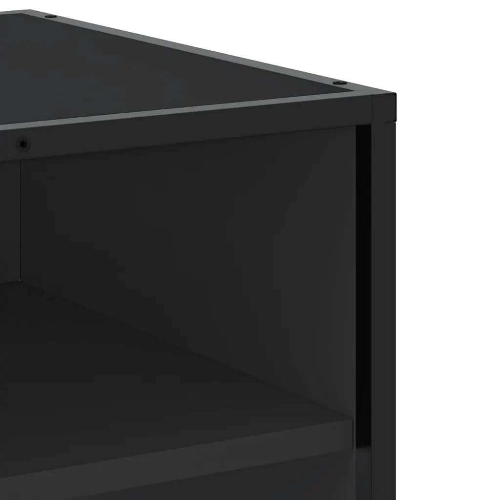 Mobile TV | Armadietto TV | Mobile Porta TV Nero 61x40x46 cm in Truciolato e Metallo