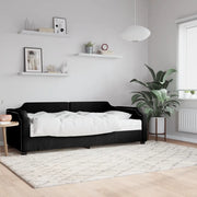 Divano Letto con Materasso Nero 90x190 cm in Tessuto