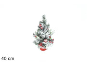Albero Pianta Innevata Decorativa Natale Natalizio con Pacchi Regalo 40 cm