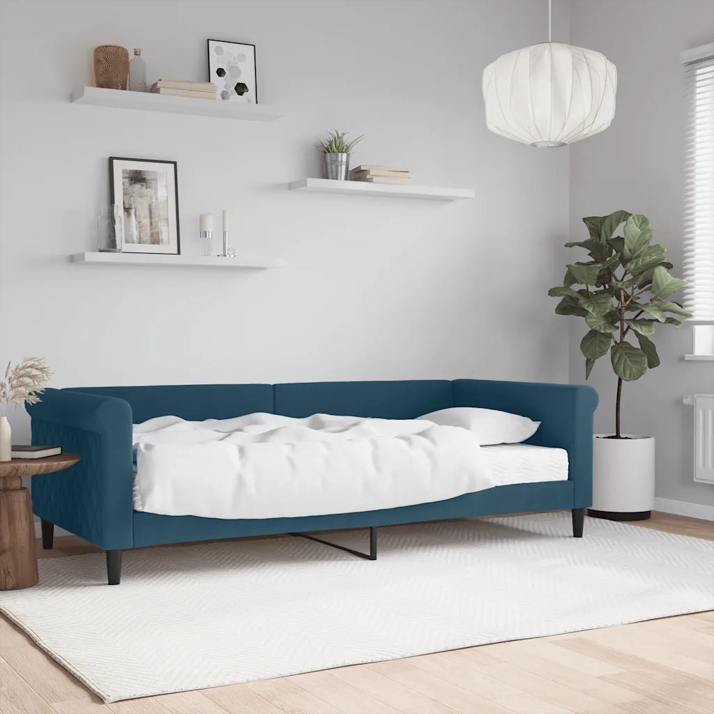 Divano Letto con Materasso Blu 90x200 cm in Vellutocod mxl 120848
