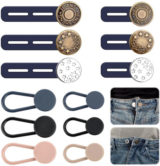 Estensione Cintura – 12 Pezzi – Ampliatore per Jeans e Pantaloni – Senza Saldatura – Riciclabile – Uomo e Donna