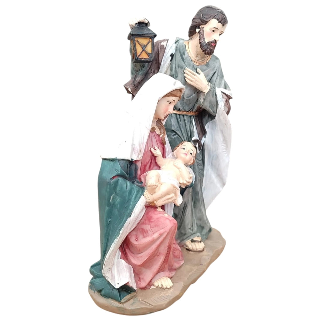 Set Natività in Resina con Giuseppe Maria e Gesù 24cm Presepe Natalizio