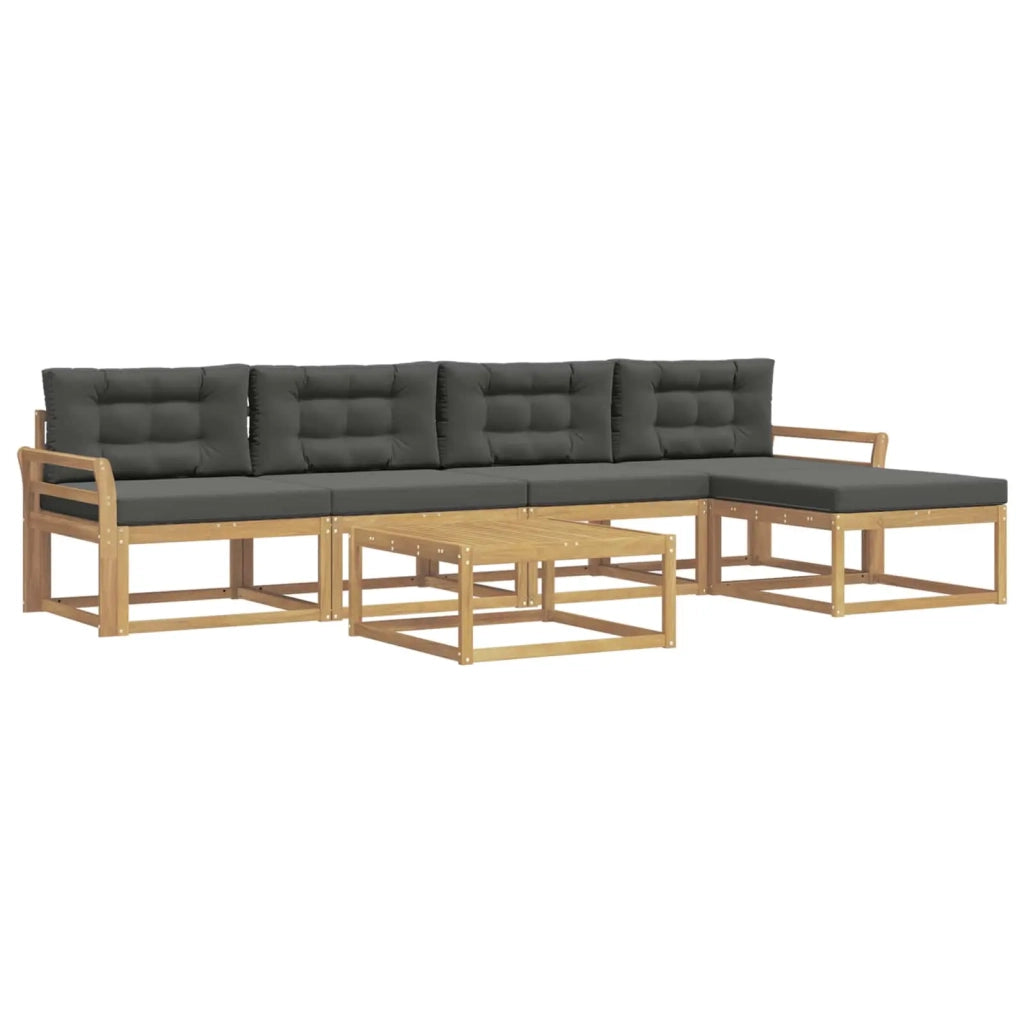 Set di divani da esterno 6 pz Bianco e Antracite Poliestere 3386341