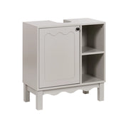 Mobile da bagno a colonna in MDF con ripiani, colore beige chiaro stile tradizionale