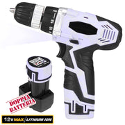 Trade Shop - Trapano Avvitatore A Doppia Batteria Al Litio In Valigetta 12v Cordless -