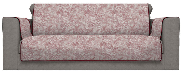 Copridivano con Copri Braccioli Seduta 230 cm in Poliestere e Cotone Bordeaux