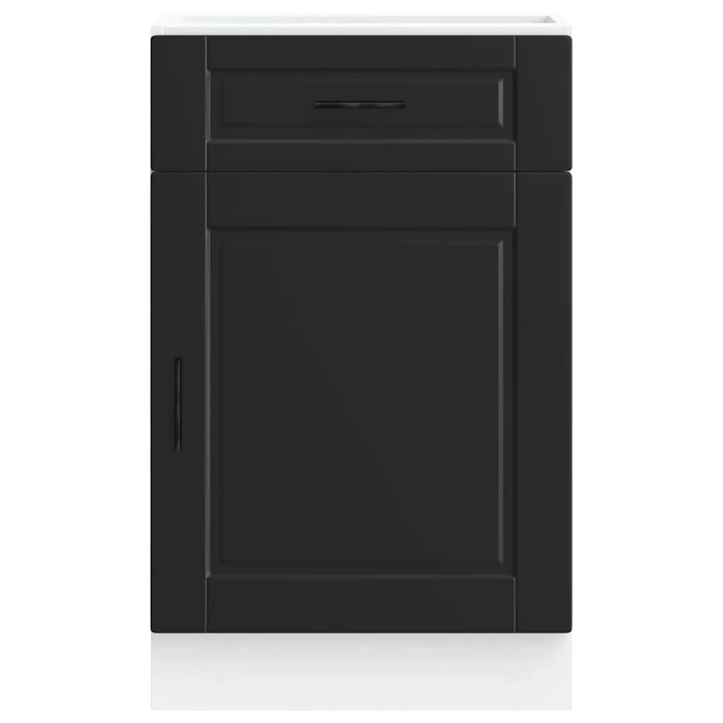 Mobile da cucina in legno composito nero regolabile 50 x 46 x 81,5 cm pratico contenitore in stile moderno 02_0050263