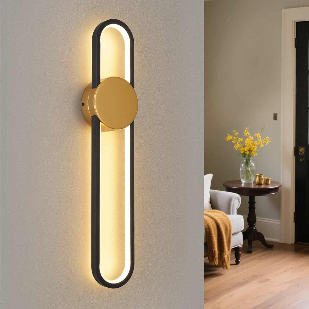 ZMH Applique LED moderna 12W 60cm 3000K Bianco caldo Oro Minimalista