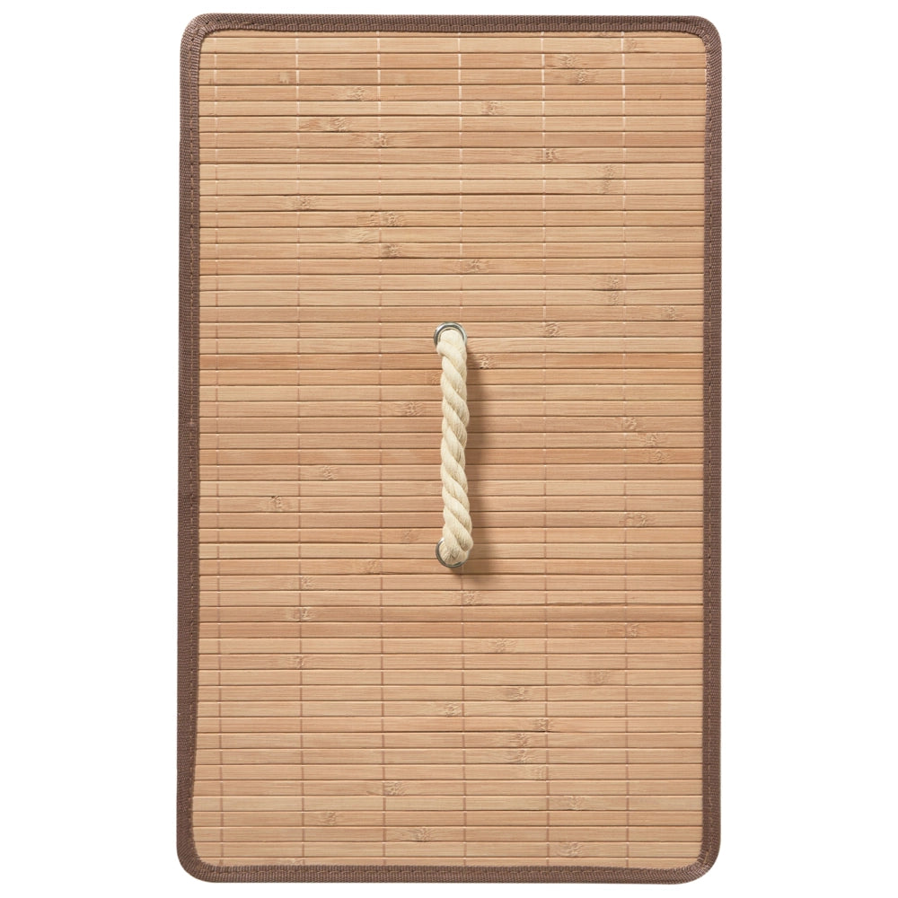 Cesto portabiancheria in metallo con coperchio rimovibile in bambù bianco e legno chiaro stile moderno