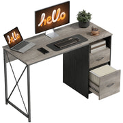 Scrivania da Ufficio con 2 Cassetti ¨C zephmum ¨C Grigio 120x50x75 cm