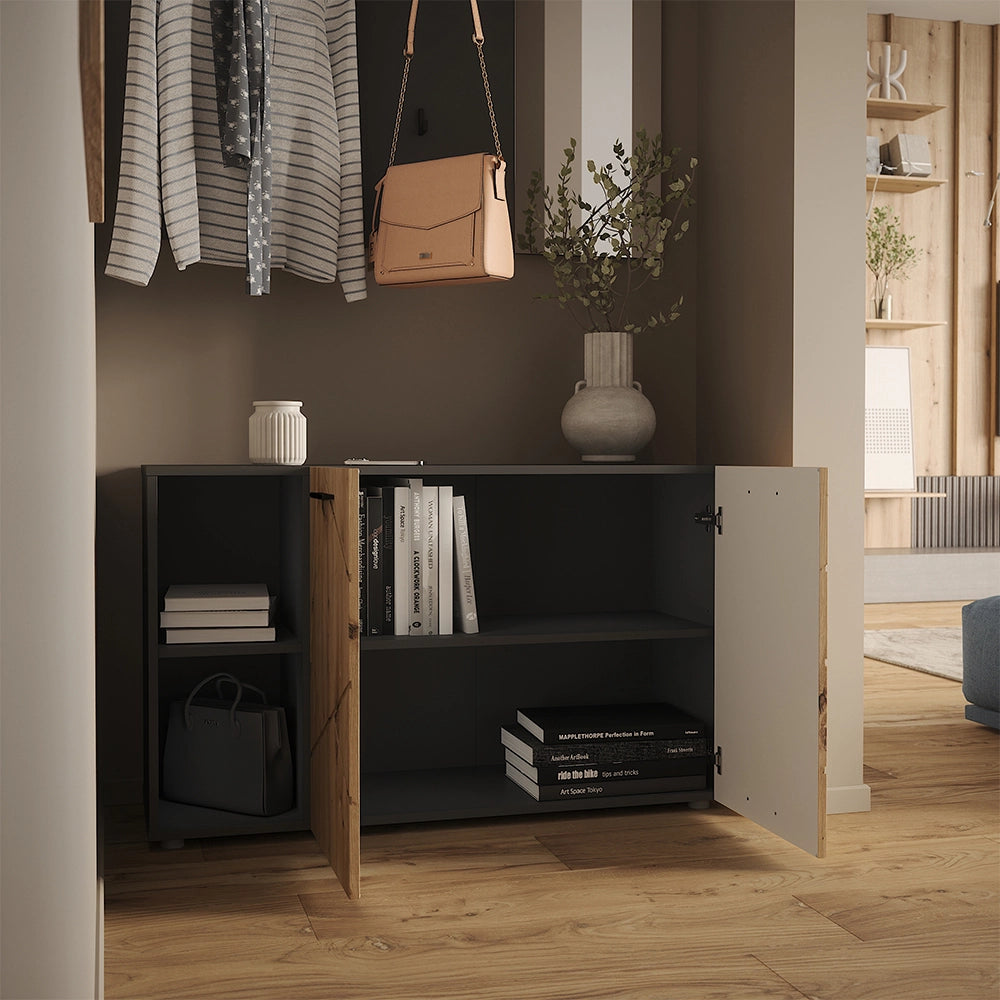 Vicco Mobile porta scarpe Antracite/Artisan 106 x 63 cm con 2 porte