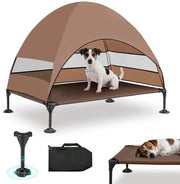 Letto per cani con tetto e progettazione elevata - Letto per cani stabile con piedini antiscivolo, ampio ombrello - Imbottito all'acqua per cani grandi Interno/esterno, campeggio e giardino