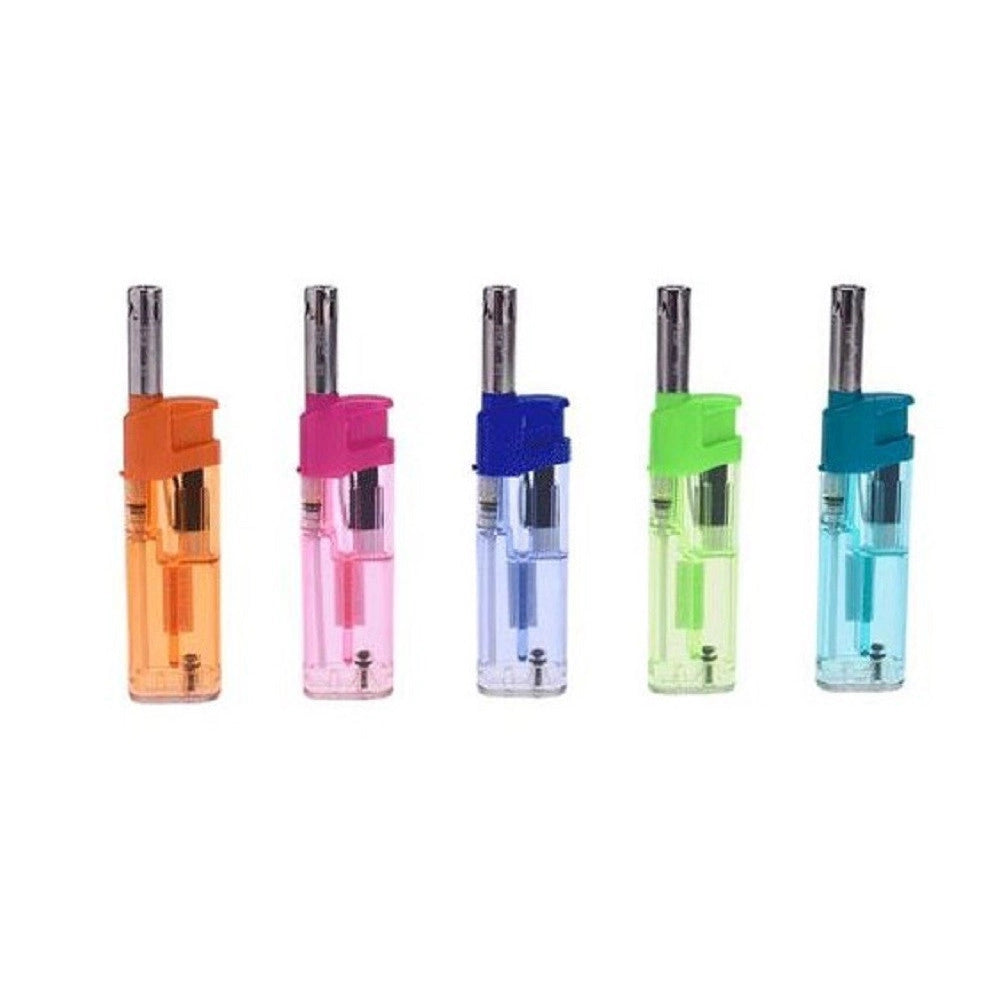 Trade Shop - Set 50 Pezzi Accendigas Accendi Gas A Fiamma Canna Corta Trasparente 40411555 -