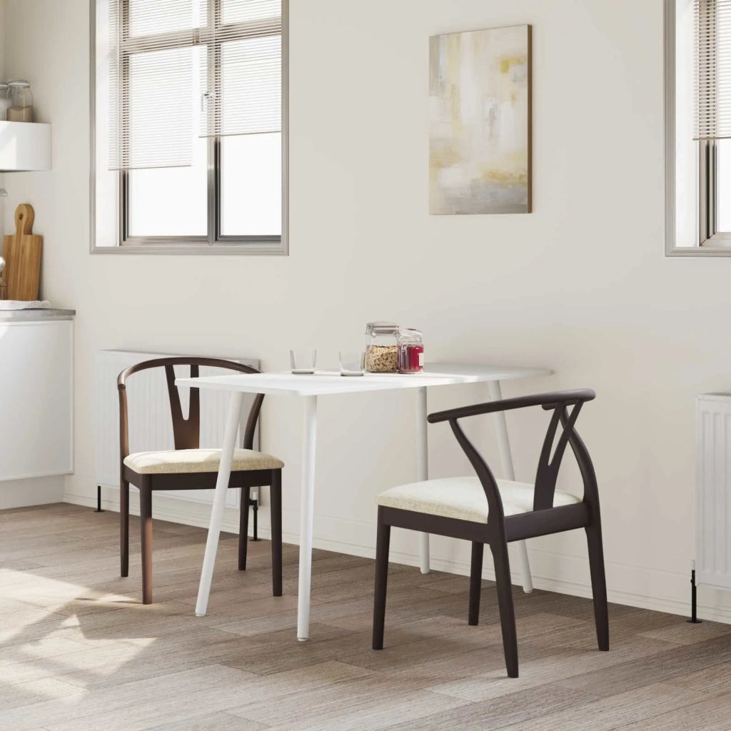 Sedia da pranzo 2 pz | Sedie da cucina Marrone chiaro e chiaro