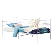 Struttura Divano Kerava in Acciaio Letto Singolo 90 x 200 cm - Bianco Opaco [en.casa]