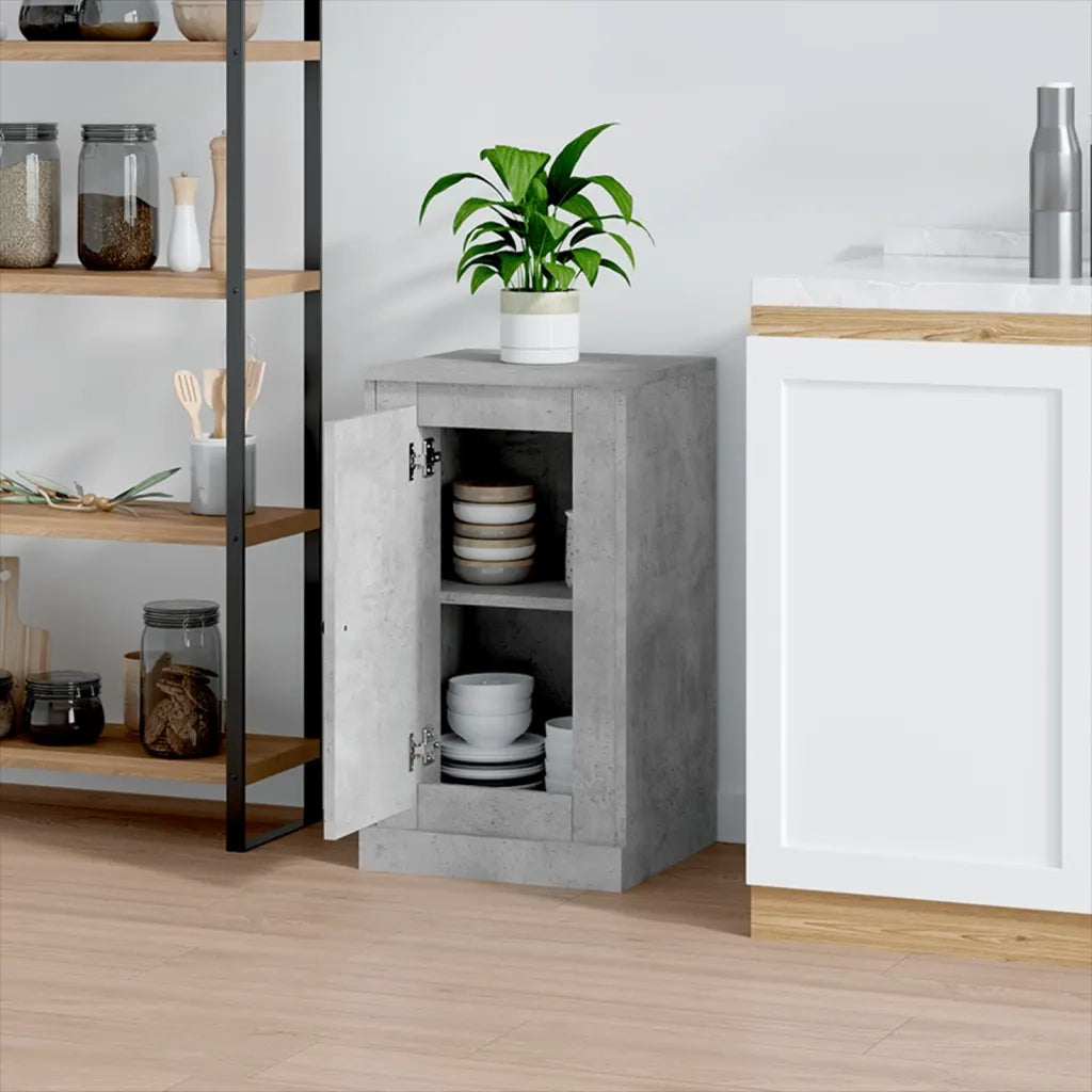 Credenza | Madia | Buffet da pranzo | Armadio da pranzo Grigio Cemento 37,5x35,5x67,5 cm in Legno Multistrato