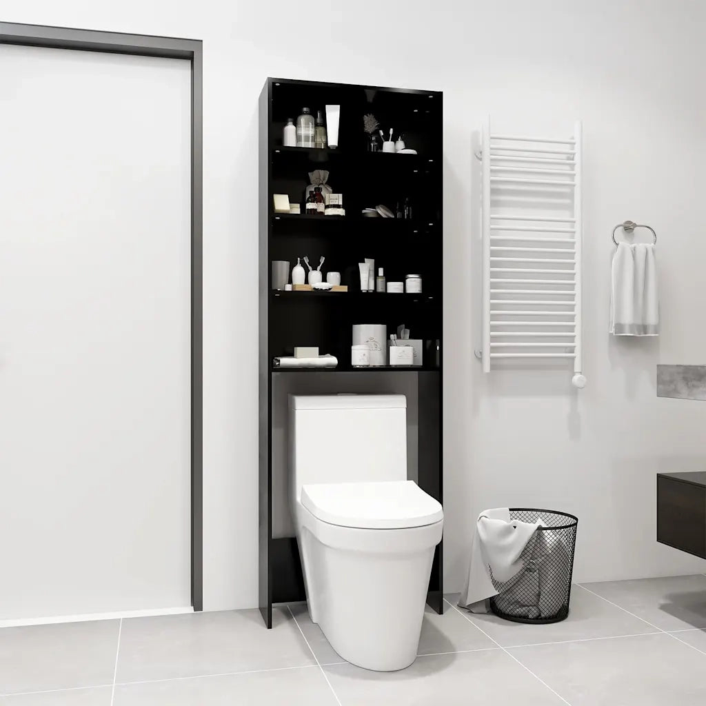 Mobile per Lavatrice Nero 64x24x190 cm 808405
