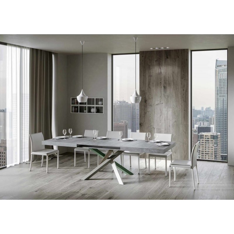 Tavolo allungabile 90x120/224 cm Volantis telaio gambe 4 colori (A) - Cemento