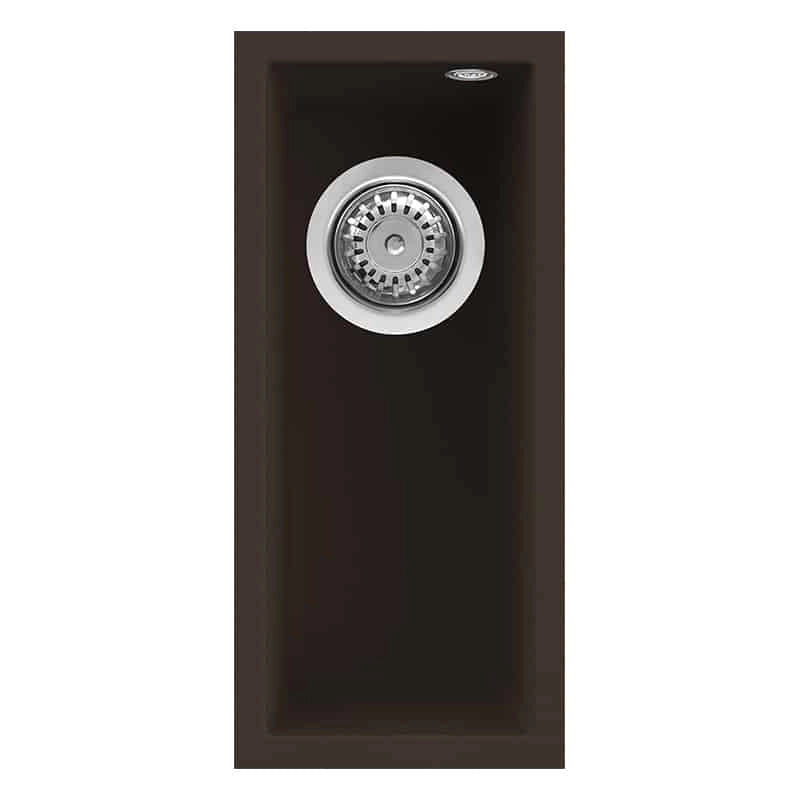 Lavello Elleci Incasso 1 vasca 20x44 Quadra 50 Sottotop Granitek Espresso Marrone LGQ05078BSO
