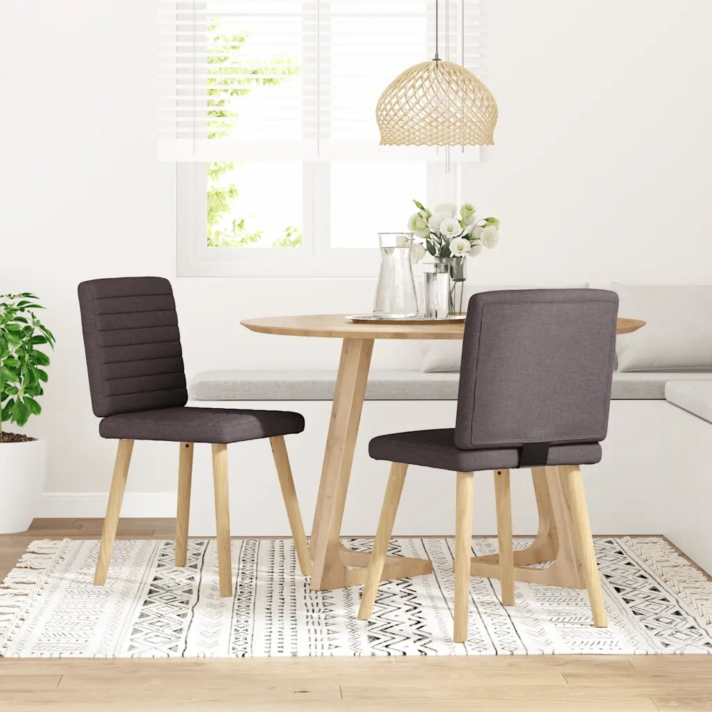 Sedie da Pranzo 2 pz Marrone Scuro in Tessuto 4101178