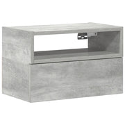 Comodino | Armadio da Notte | Mobiletto da notte a Muro Grigio Cemento 45x26x28,5 cm