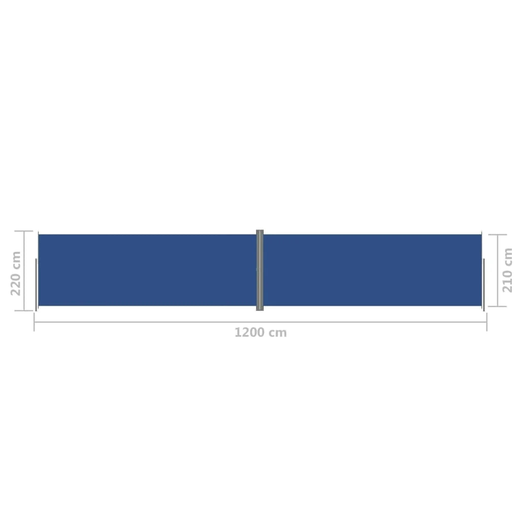 Tenda da sole laterale retrattile/schermo privacy per patio giardino terrazza balcone 220 x 1200 cm blu 02_0007150