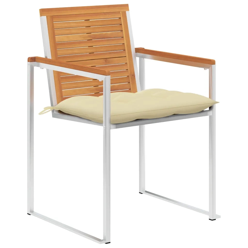 Sedie da Giardino con Cuscini 4 pz in Legno Massello di Acacia cod mxl 72252