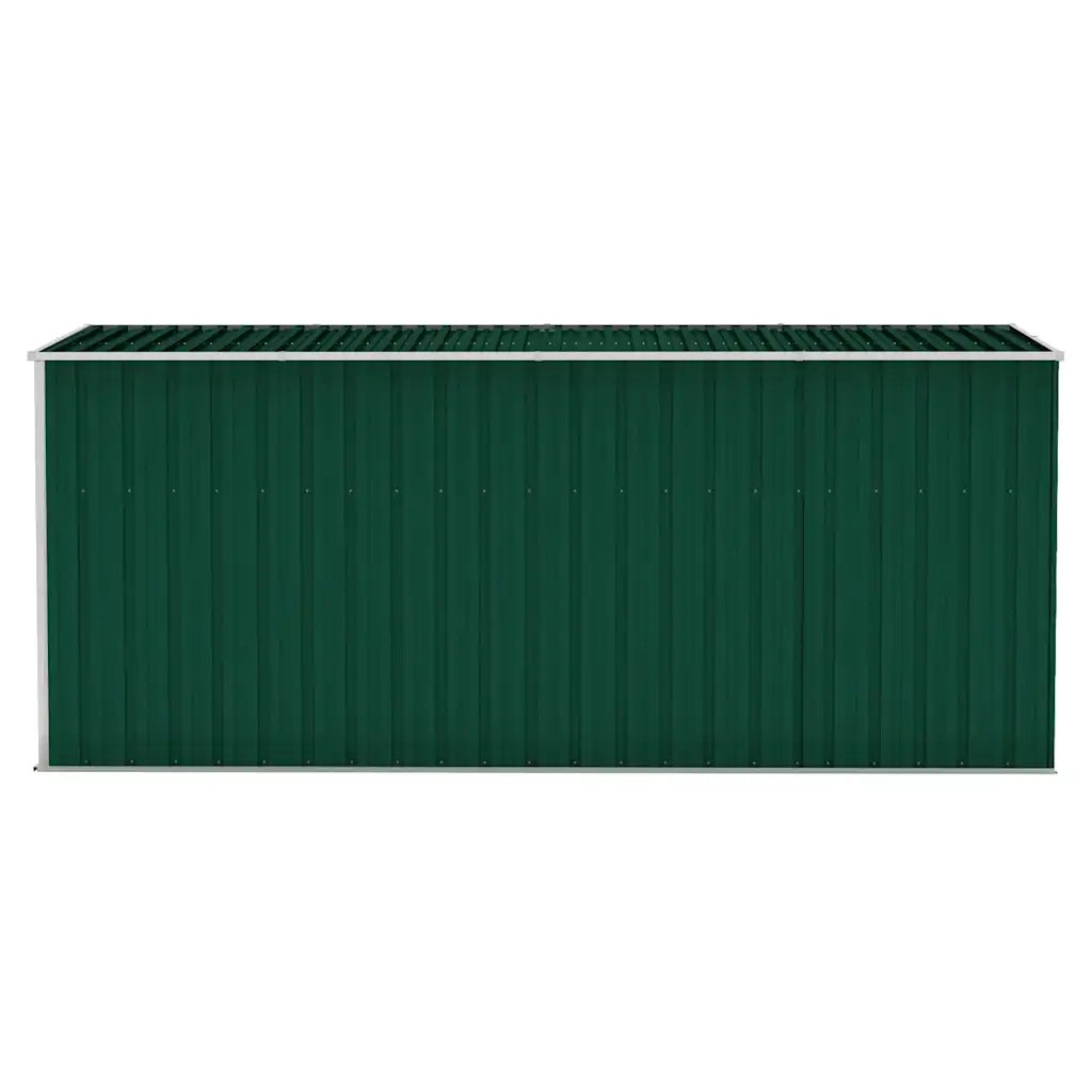 Capanno Giardino a Parete Verde 118x382x178 cm Acciaio Zincato 316229