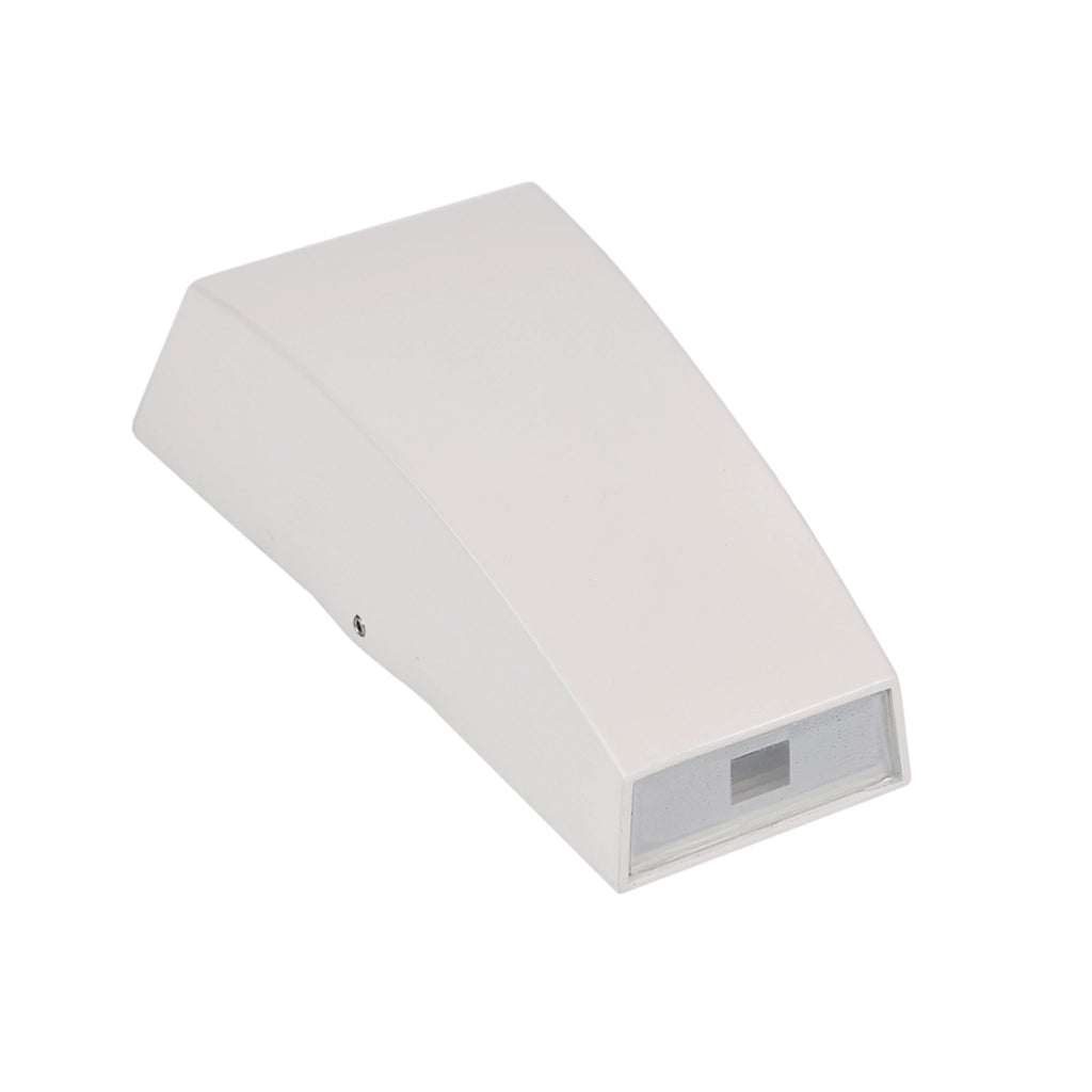 APPLIQUE LED DA PARETE BIEMISSIONE 6W IP65 PER ESTERNI - DESIGN MODERNO IN ALLUMINIO BIANCO CON DIFFUSORE OPACO IDEALE PER TERRAZZI PATII E PORTICATI