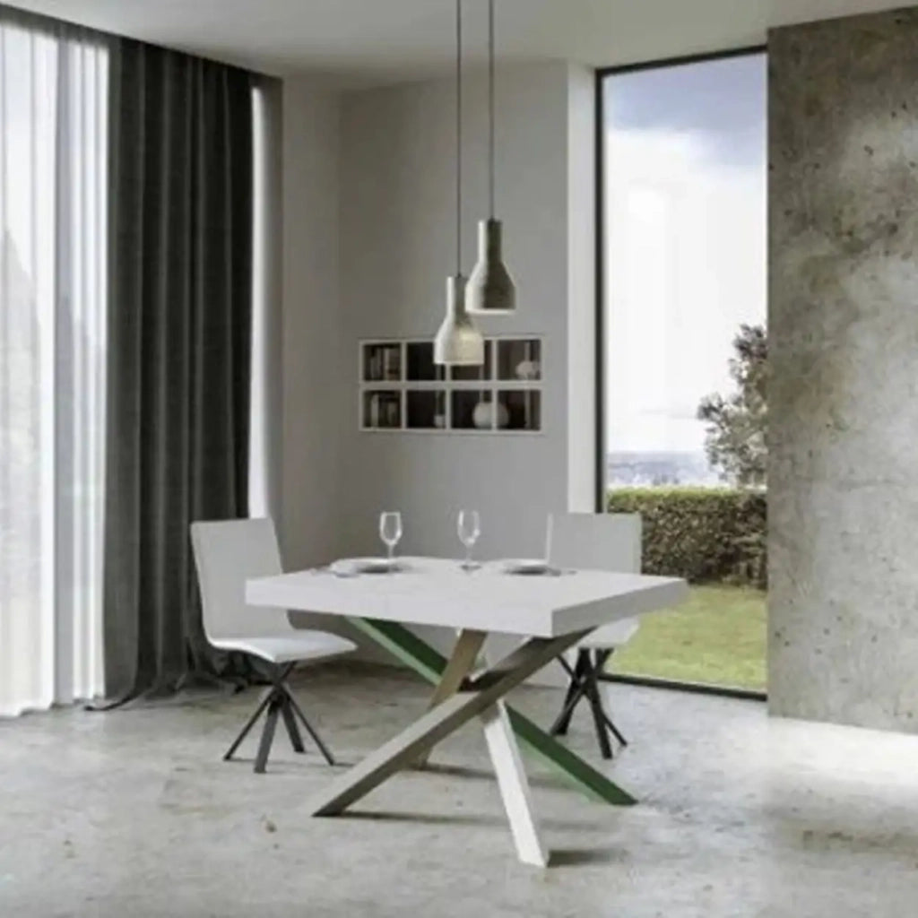 Tavolo allungabile 140/400x90 cm Volantis Premium colore quercia natura gambe multicolore 4/A