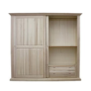armadio classico 2 porte scorrevoli legno grezzo 275x66x254 (2166) - Mobili 2G