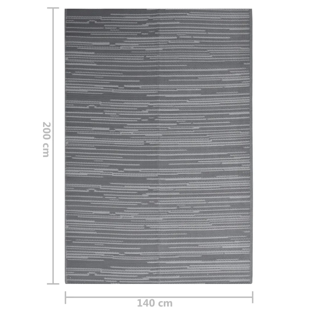 Tappeto da Esterno ARAKIL Antracite 140x200 cm in PP 317022