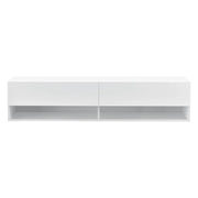 Mensola da parete con 2 cassetti e ante porta TV 140 cm bianco 03_0005184