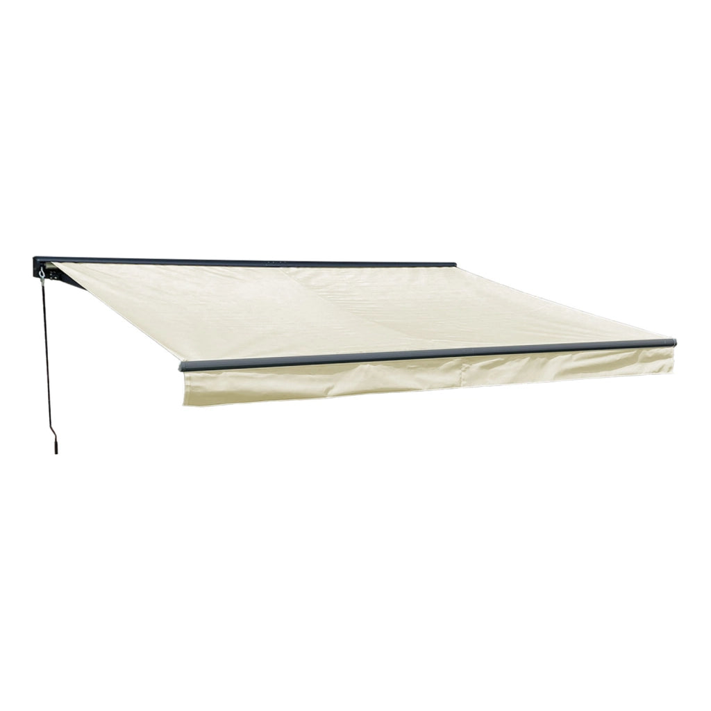 Tenda SAULE 3,95 × 3 m con semicupio - Tessuto beige e struttura grigia
