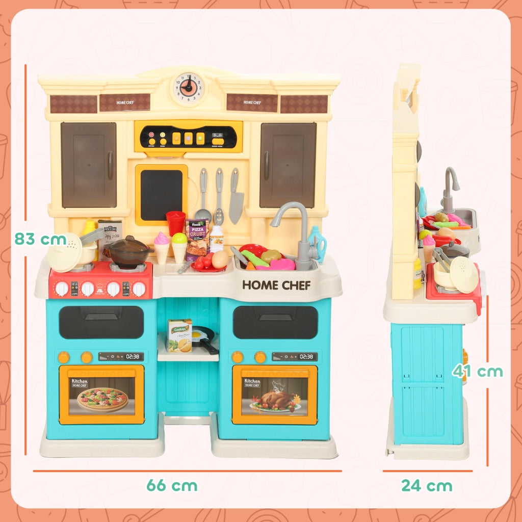 Cucina giocattolo con acqua corrente e 85 accessori ¨C Xylo ¨C verde plastica con luci e suoni