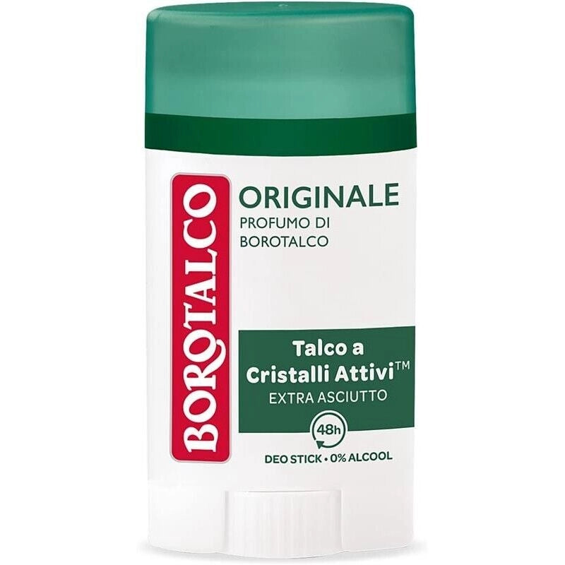 BOROTALCO DEODORANTE STICK ORIGINALE NO ALCOOL E SALI DI ALLUMINIO TRIPLA PROTEZIONE ASCIUTTA PROFUMO DI BOROTALCO 40 ML