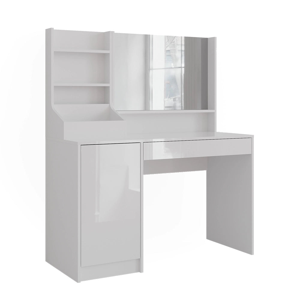 Vicco Tavolo da toeletta Bianco/bianco lucido 119.8 cm 3 parti
