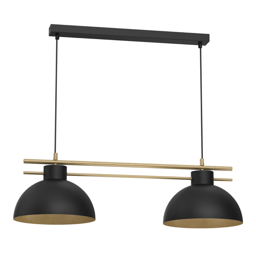 Lampada a sospensione Luminex Estate 2 luci nero oro