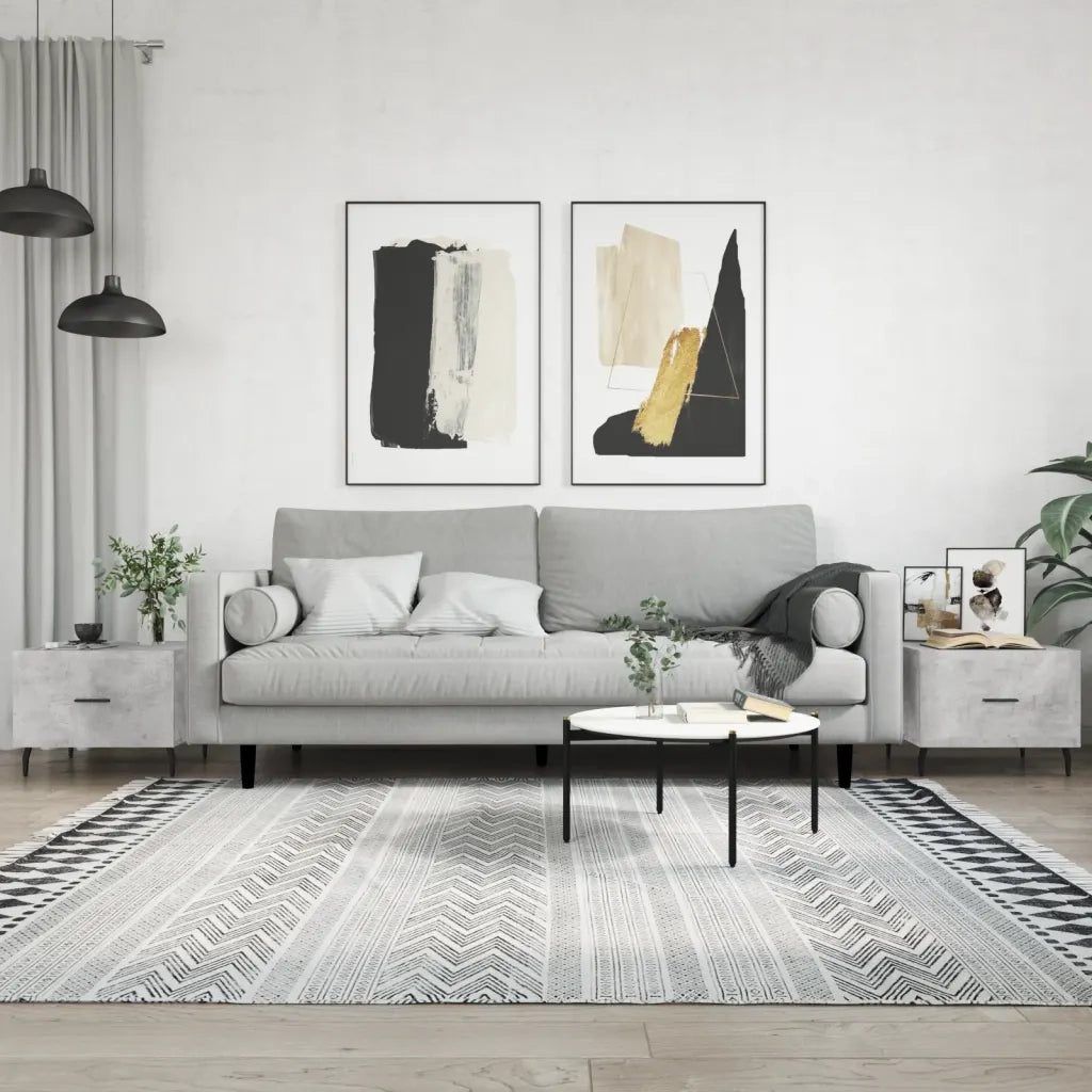 2 pz Tavolini salotto | Tavolino da caff¨¨ | Tavolino da Soggiorno Grigio Cemento 50x50x40 Legno Multistrato