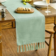 Decorazione per tavolo da pranzo in stile rurale, verde smeraldo, 33x243 cm