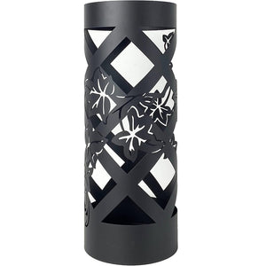 Portaombrelli da Ingresso Design Floreale 19,5x19,5x49 cm in Ferro Nero