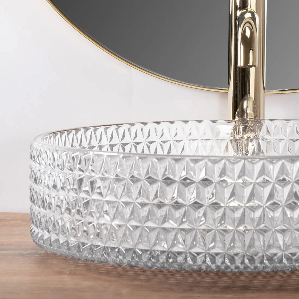 Lavabo Da Appoggio Rea Cristal Transparent 39