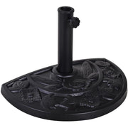 BASE PER OMBRELLONE A MEZZALUNA DA 3.8 E 4.8 MM IN RESINA CON MANOVELLA 50X31X32 CM NERO
