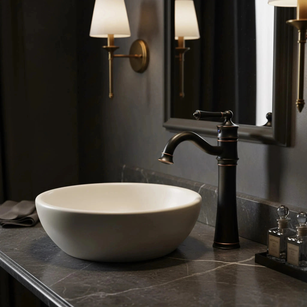 Rubinetto Da Lavabo Rea Vintage Old Black High