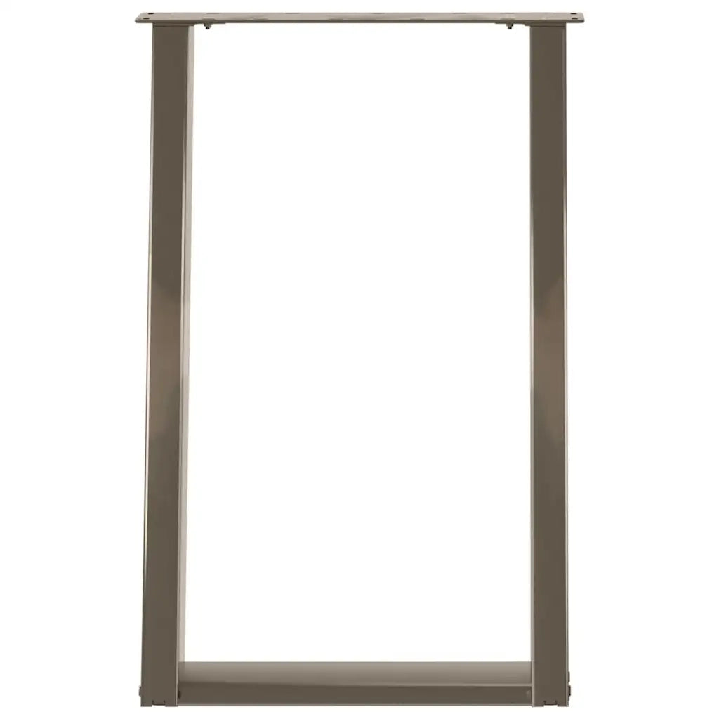 Gambe per tavolo da pranzo a forma di U 2 pz in acciaio naturale 50x(72-73) cm 4012787