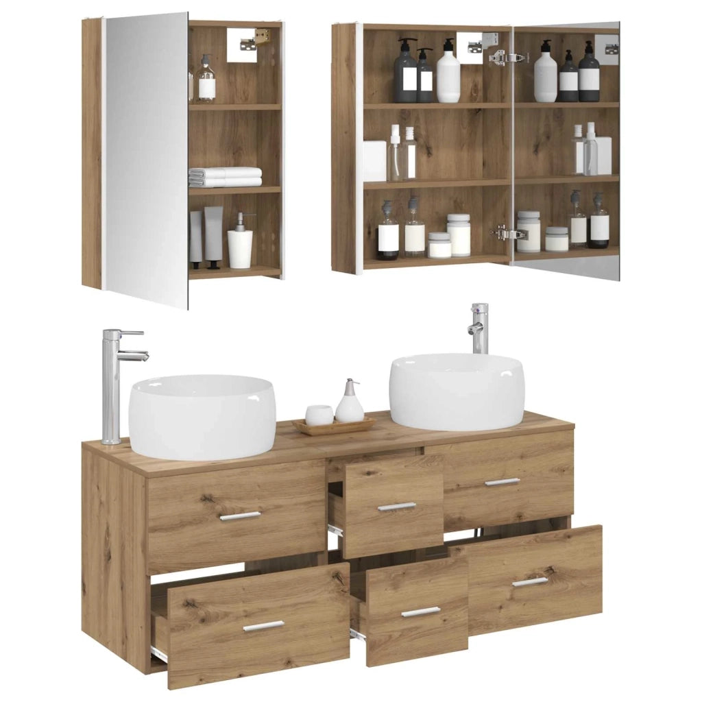 Set di mobili per il bagno 5 pcs Rovere Artigianale 3407054