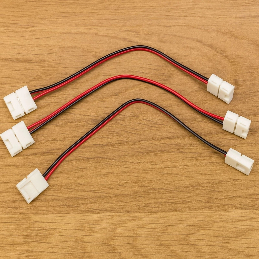 3 Pezzi Connettore 5mm 2 PIN, Per Collegare 2 Striscia Led Smd con Passo da 5mm Senza Saldare, Cavo 15cm